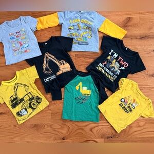Construction Theme Kids 7 T-Shirt Bundle 2T